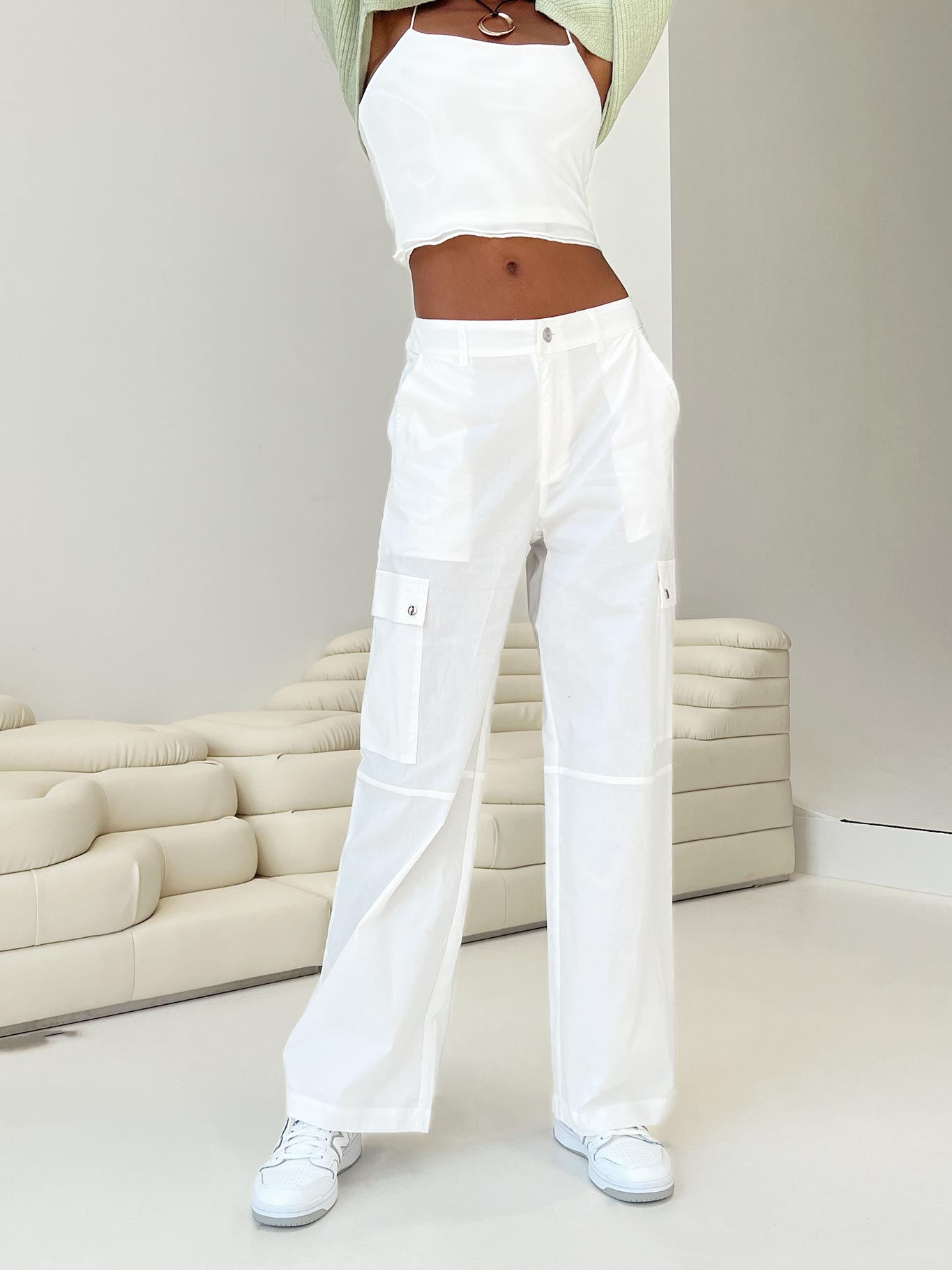 off-white cargo pants, Women's Fashion, Bottoms, Jeans on Carousell